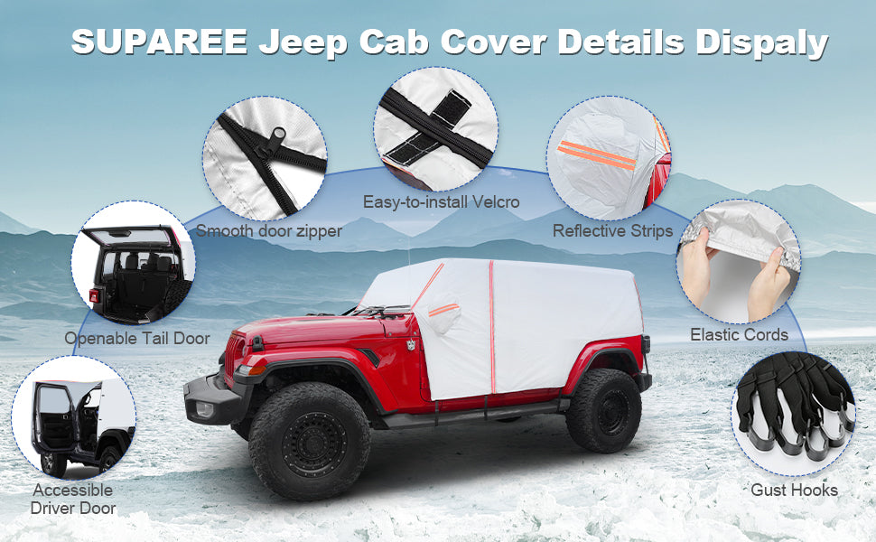 Jeep Cab Cover Waterproof for 2007-Later Wrangler