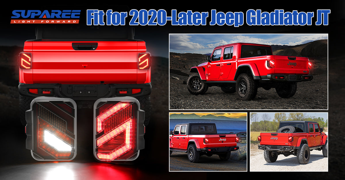  Jeep Gladiator LED Tail Lights with S-Shaped for 2020+ JT