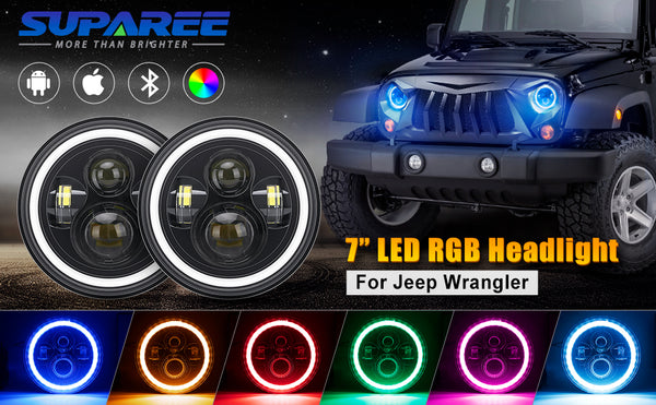 Jeep JK Halo Headlights with RGB