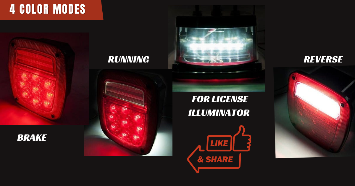 Jeep Bright LED Tail Lights for Wrangler CJ / YJ / TJ / Rubicon with 4 lighting modes