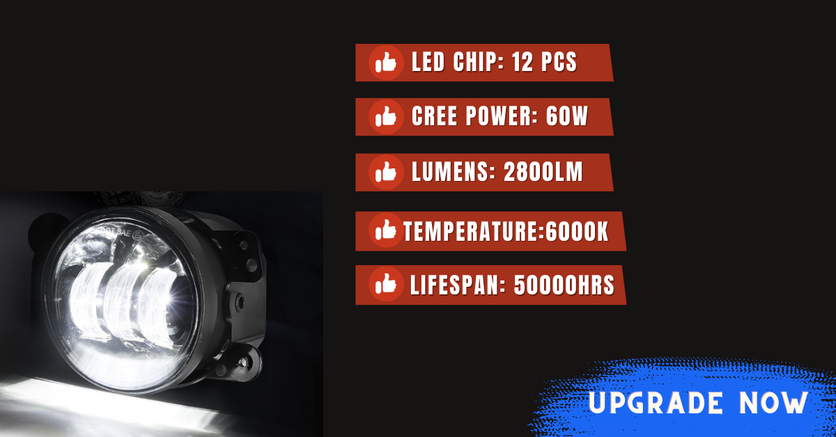 Jeep JK Fog Lights With 30w Bright White LED