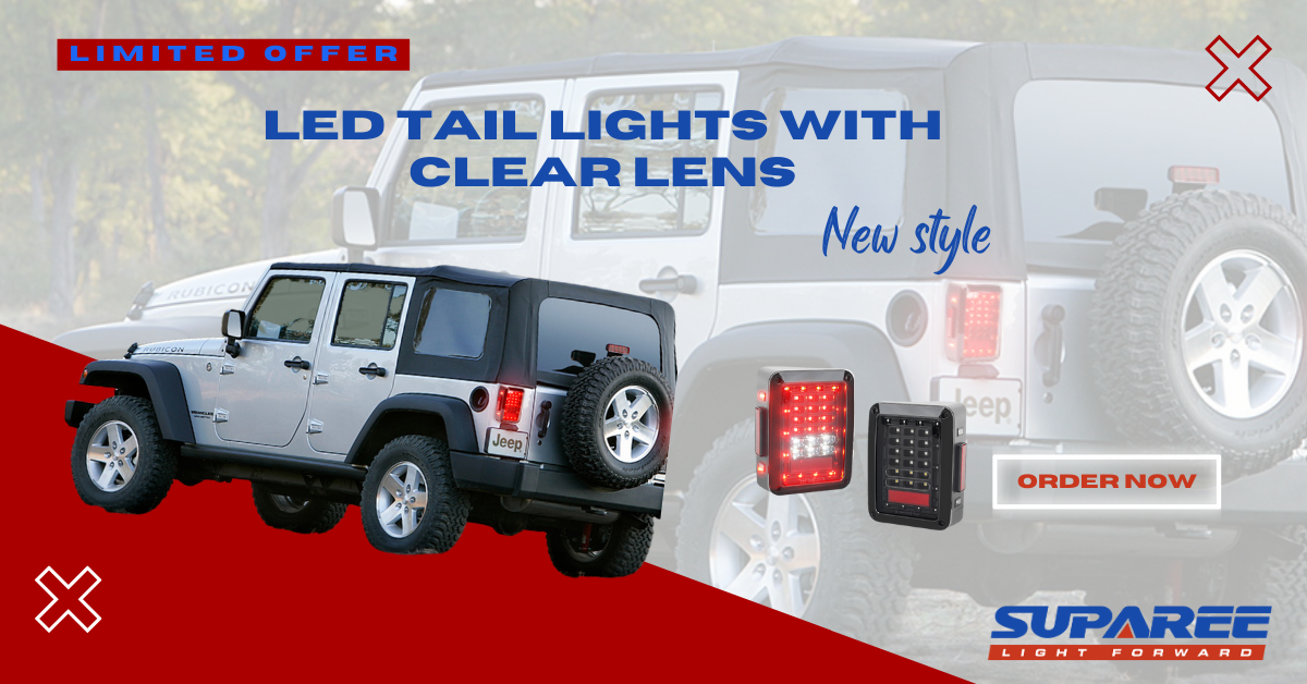 Tail Lights With Clear Lens for Jeep JK