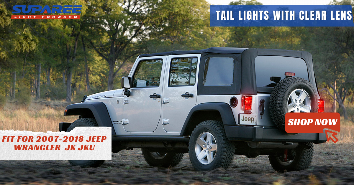Tail Lights With Clear Lens For Jeep Wrangler 2007-2018 Jk