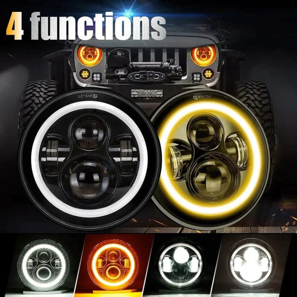 Jeep JK Headlights With Amber Turn Signal