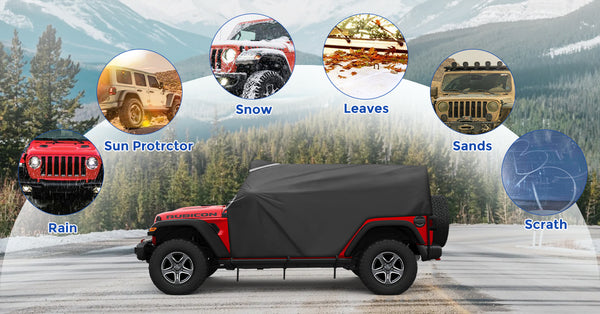 Jeep Wrangler Cab Cover with 52" Light Bar for 2007-Later JK JL 4-Door