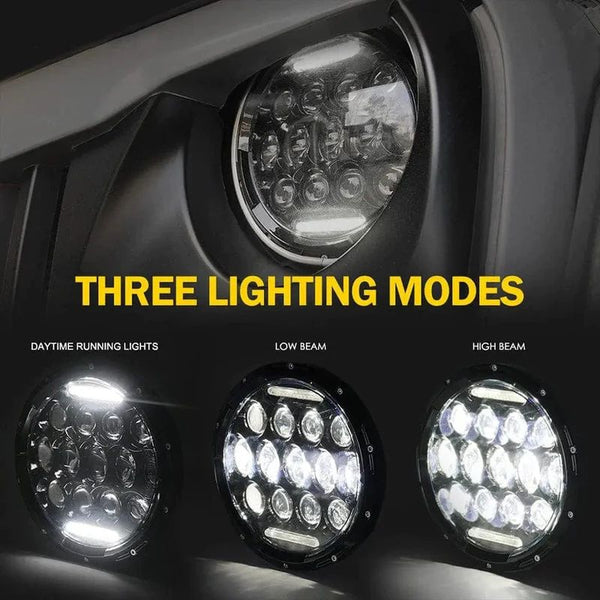Jeep Wrangler JK Headlights LED With 3 Lighting Modes