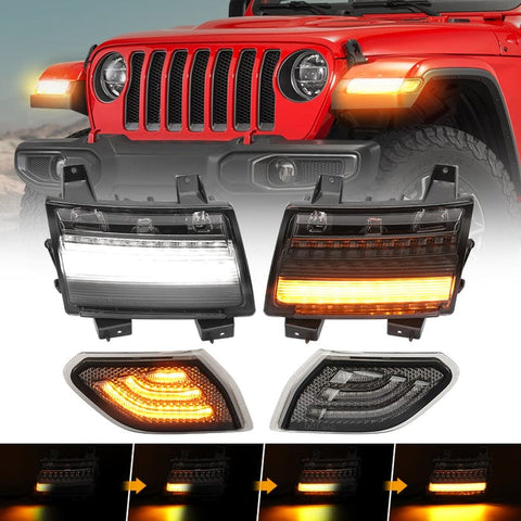 SUPAREE Jeep 9 inch LED Headlights and 4 inch Fog Lights for JL JT