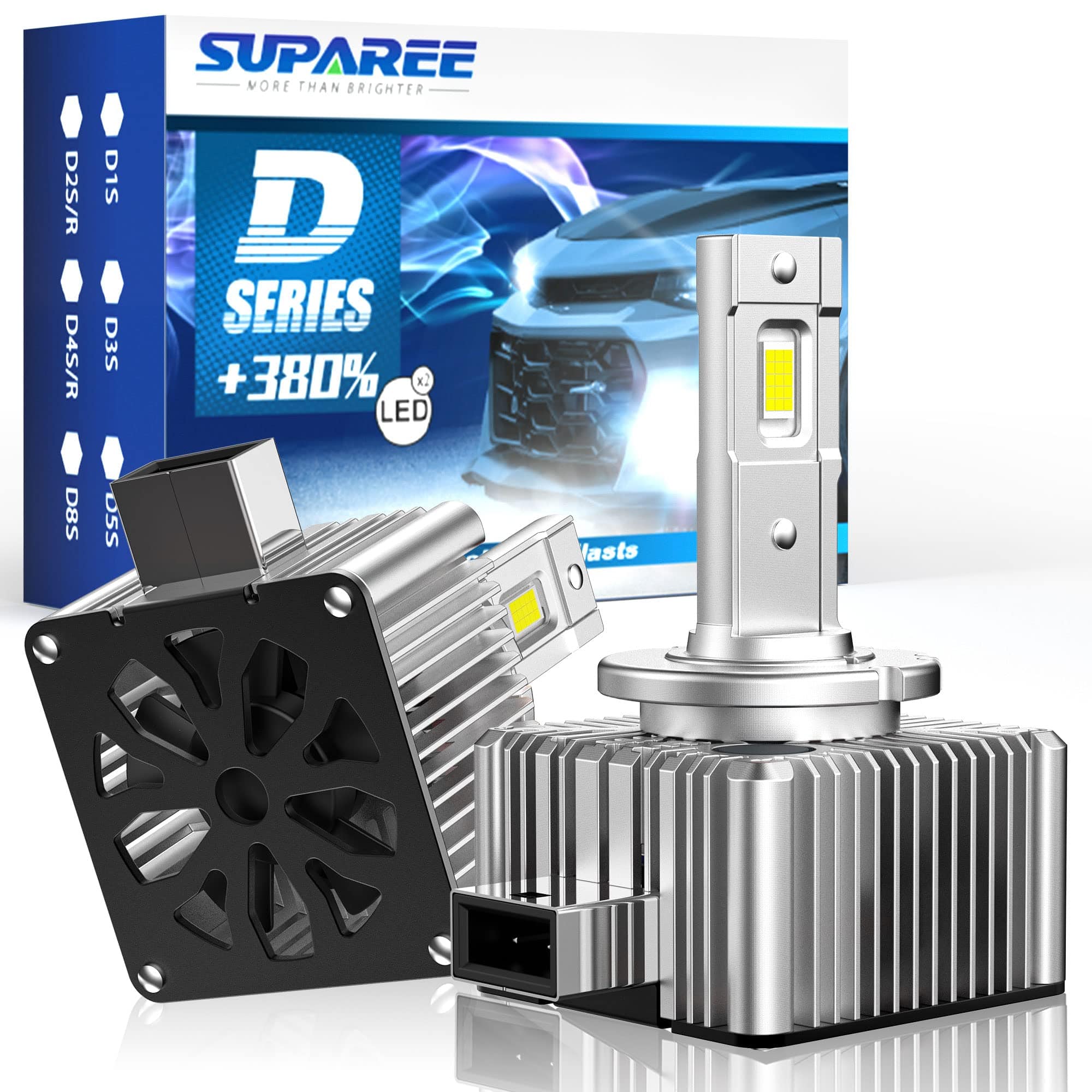 Suparee D3S D3R LED Headlight Conversion right Bulbs Bright LED Kits