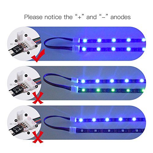 RGB 3528 LED Light Strip Connector 4 Pins 10 10-Pack