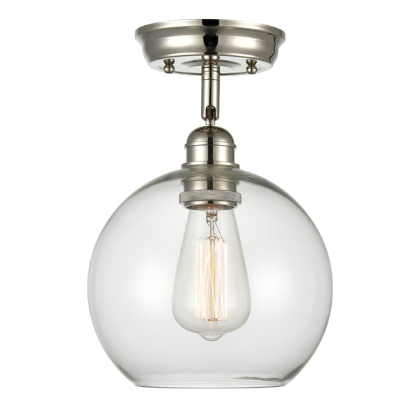 glass globe semi flush mount