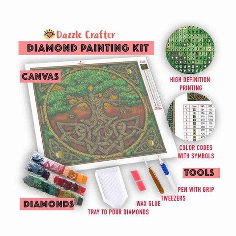 STAINED GLASS PEACOCK Diamond Painting Kit – DAZZLE CRAFTER