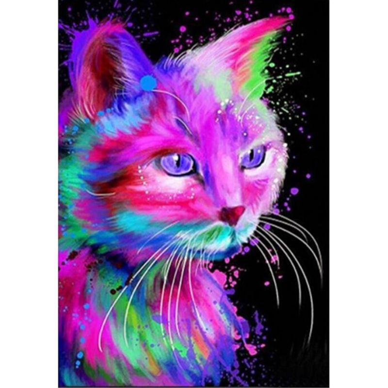  NEON GLOW CAT  Diamond Painting Kit DAZZLE CRAFTER