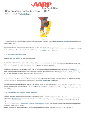The AARP Bulletin Today article VIM & VIGR compression socks