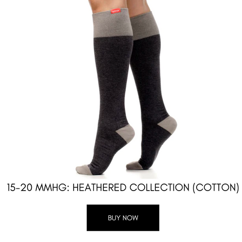heathered gray cotton compression sock