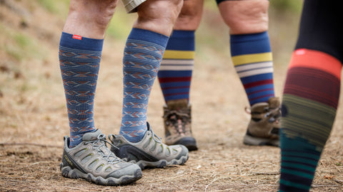 People wearing different kinds of compression socks