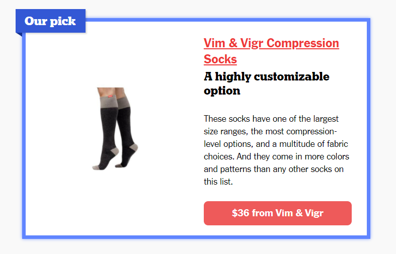 Wirecutter Reviews VIM & VIGR Compression Socks