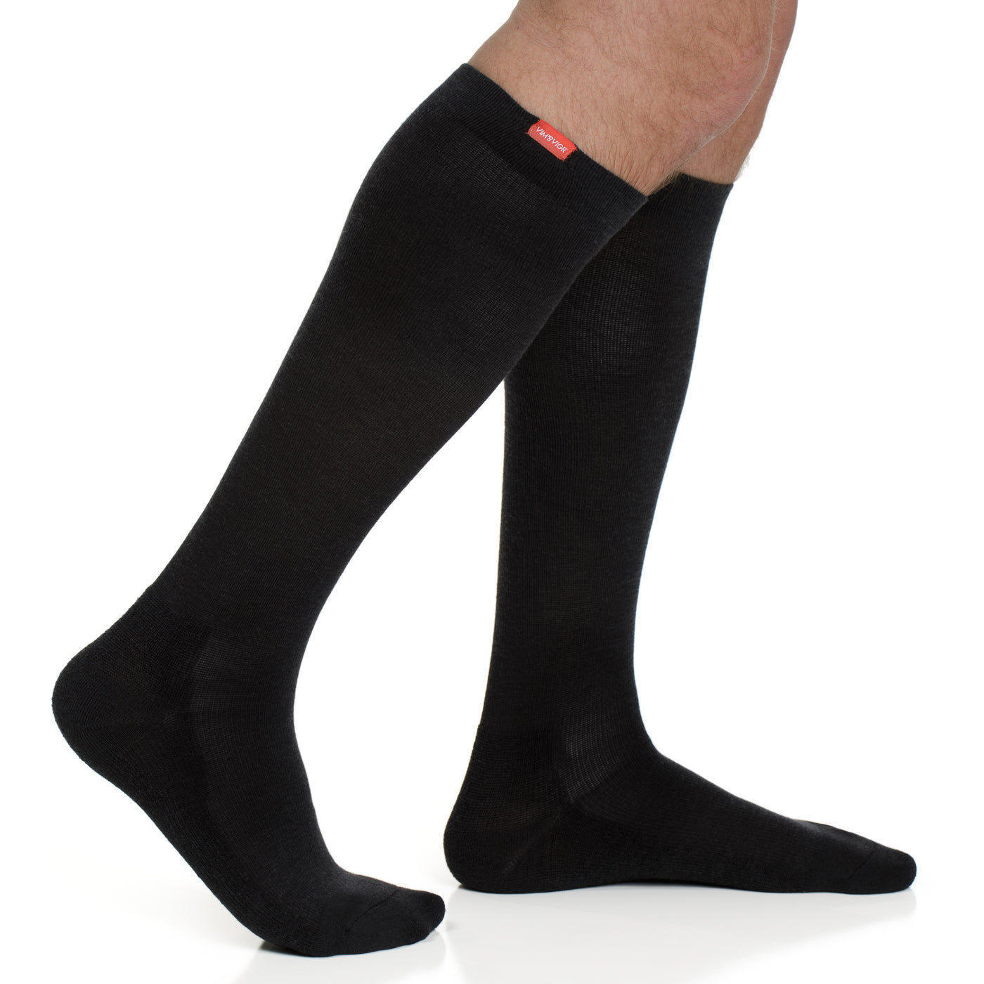Medical-grade 20-30 mmHg: Solid Black (Moisture-wick Nylon) compression socks