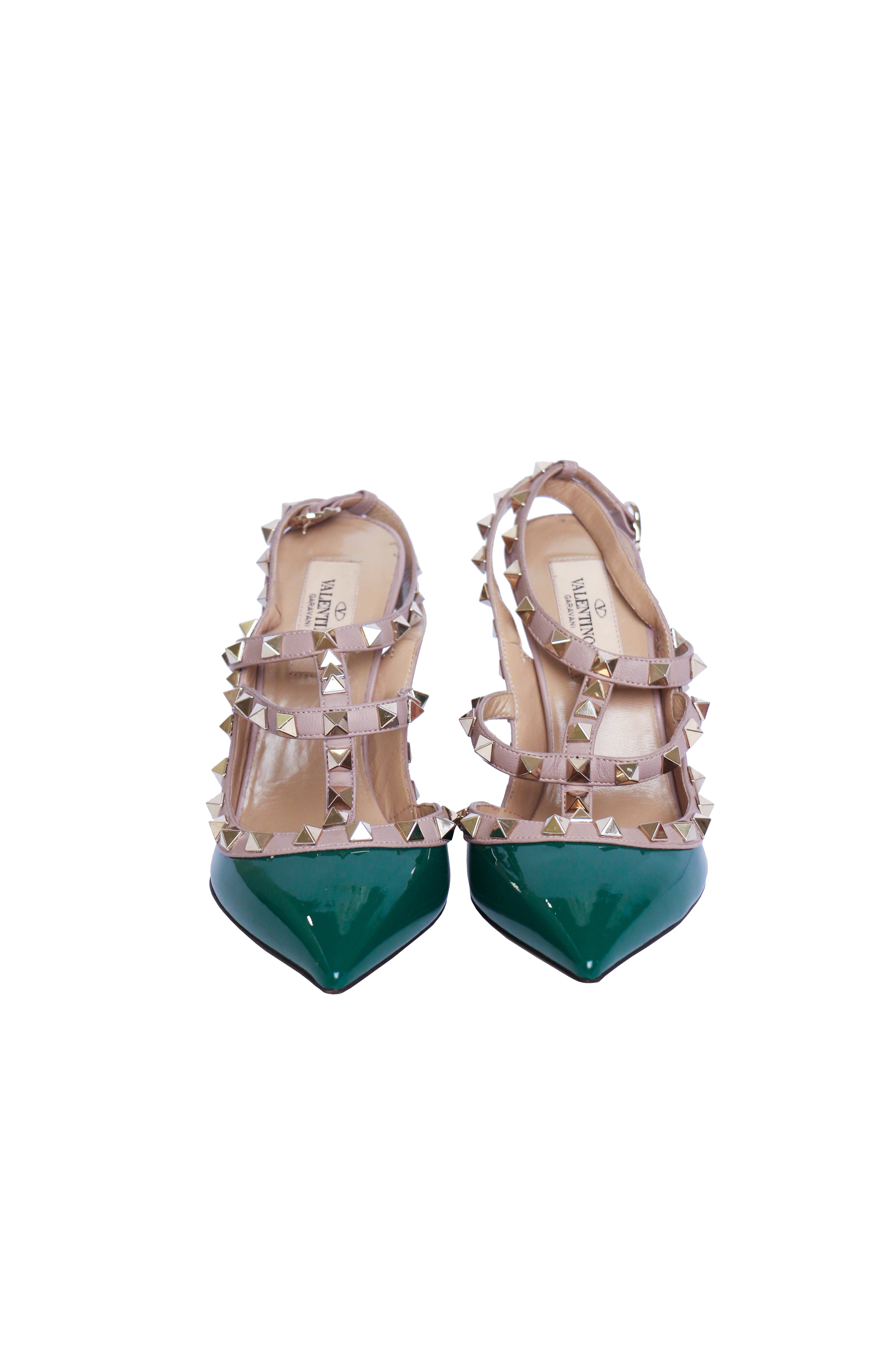 Green Rockstud Pumps, Size: 36.5 