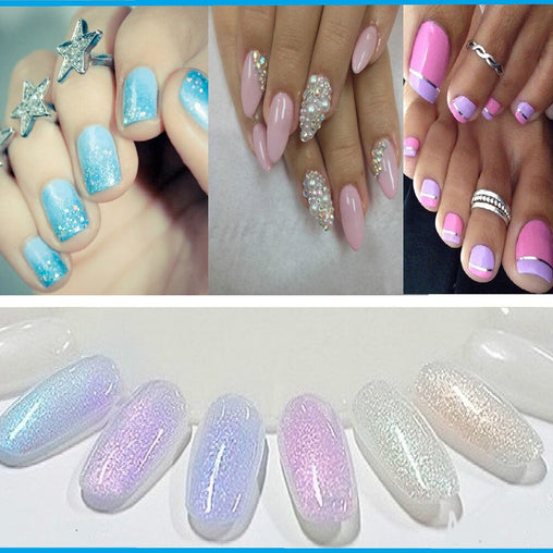 glitter powder nail designs