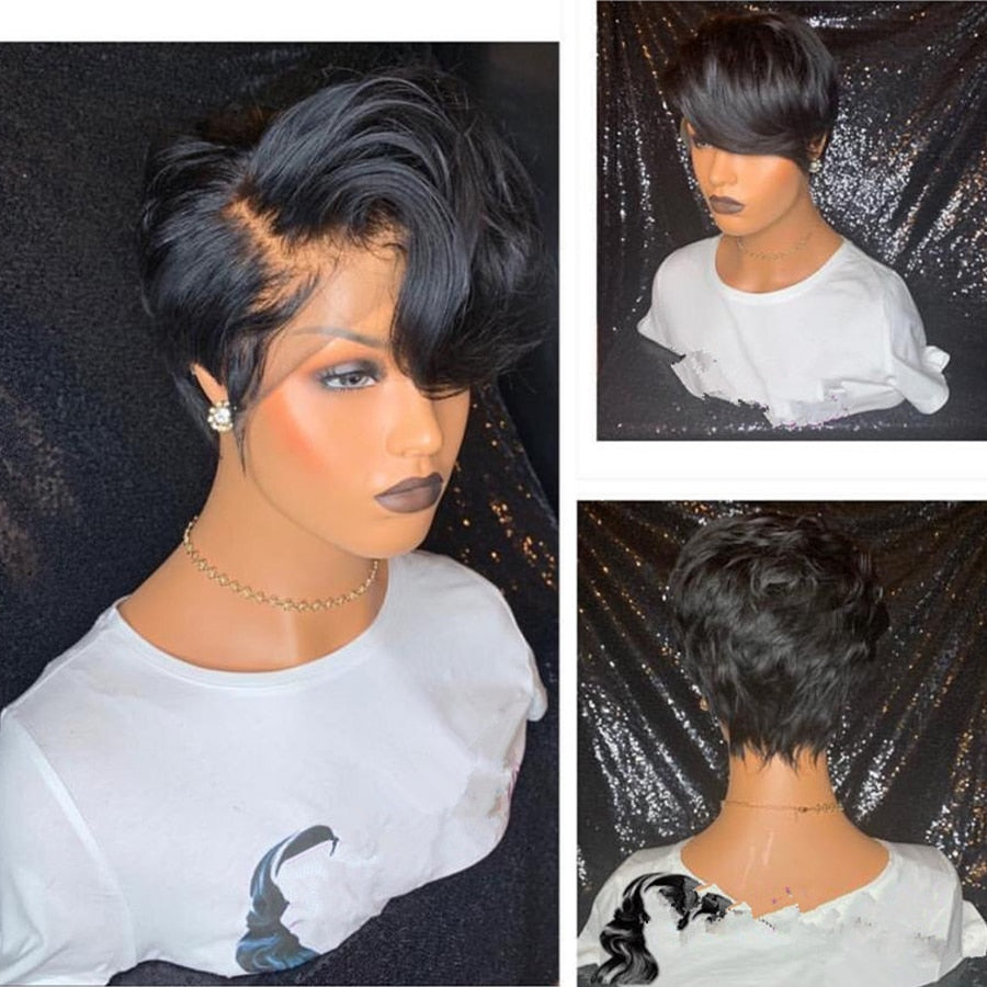 lace front short wavy wigs