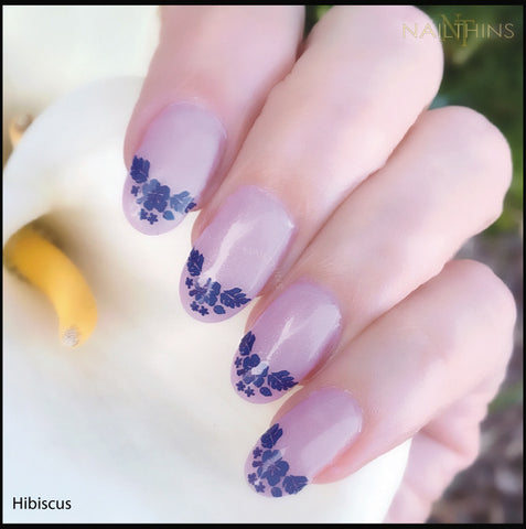Hibiscus Nail Decals Hawaii Flower Nailthins Tropical Nail Designs