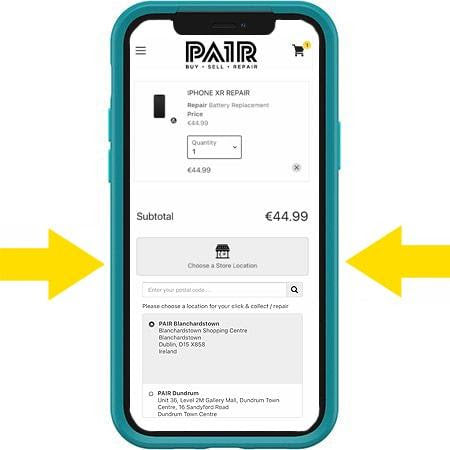 Booking a repair online PAIR Mobile