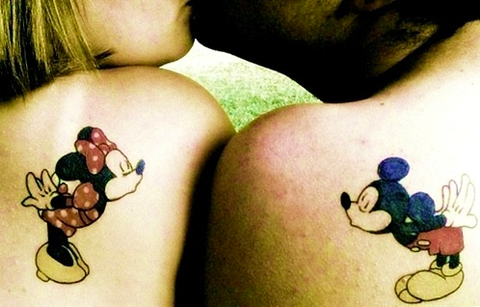 Couple tattoos Disney inspired