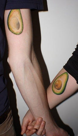 Couple tattoos avocado's