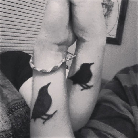 Set koppel tattoos zwarte vogels