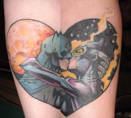 couple tattoo batman