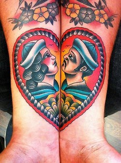Koppel tattoos matroos hart