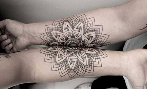 Couple tattoo mandala 