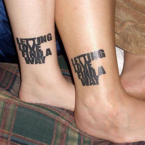 Couple tattoos Letting love find a way