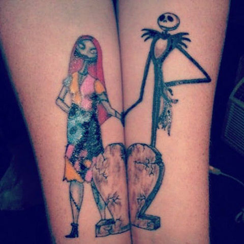 Couple tattoos Nightmare Before Christmas