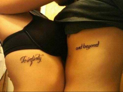 Couple tatouages To infinity - and beyond