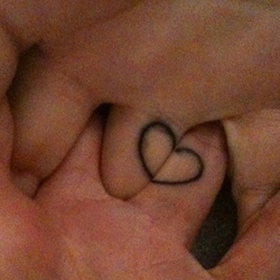 couple tattoo heart
