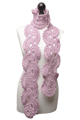 Easy oyster shell crochet scarf