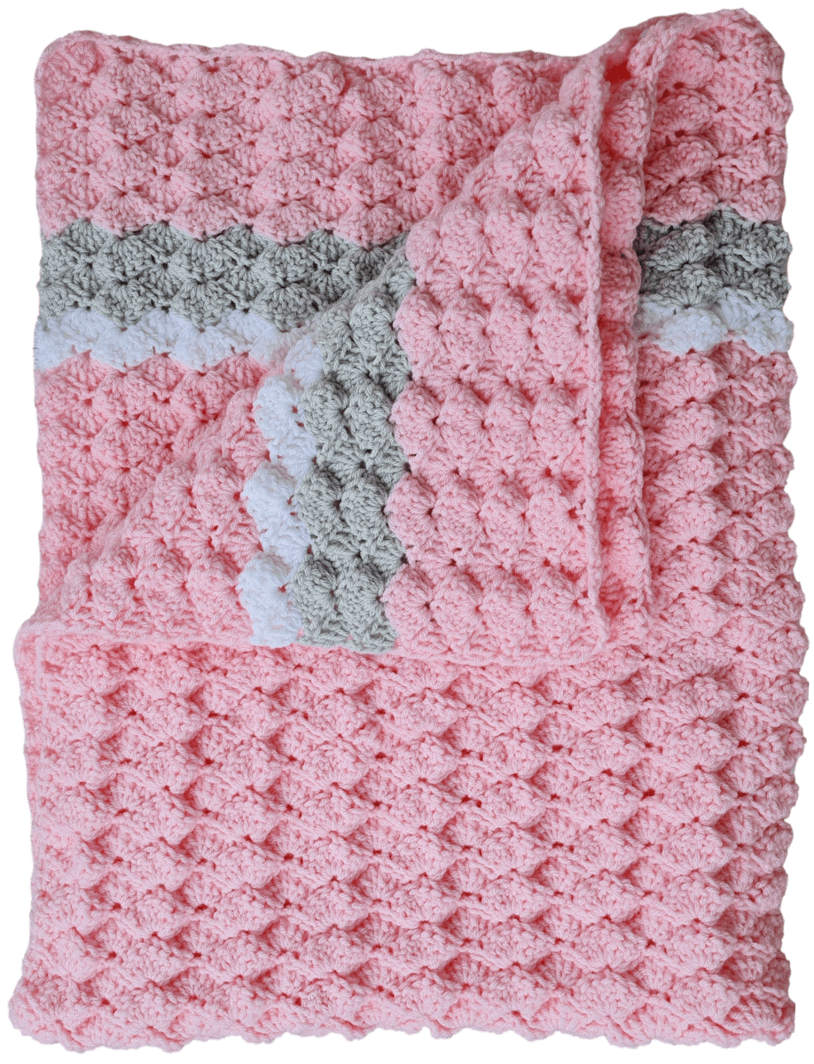 Berry Biscuit Baby Blanket with Gumdrop Border - Easy to Follow