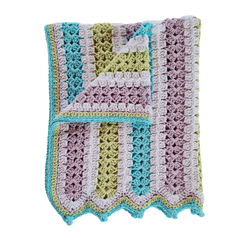 Berry Biscuit Baby Blanket with Gumdrop Border - Easy to Follow