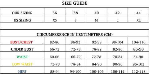 OUR SIZE GUIDE AND CHART – Carol Coelho Intimates