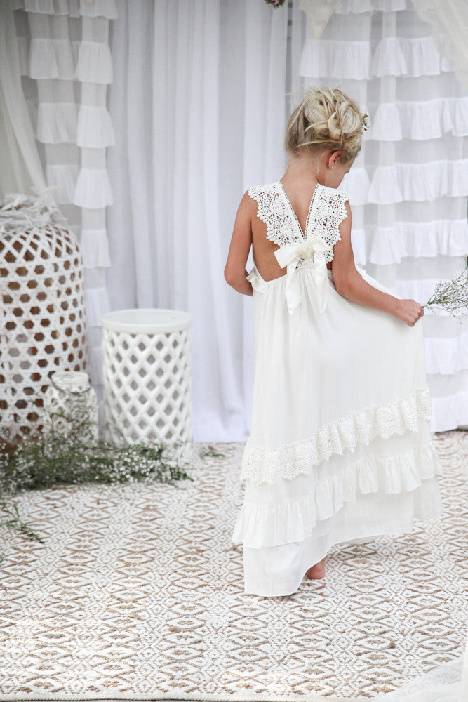 kids white maxi dress