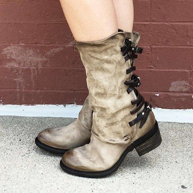 vintage low heel boots