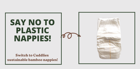 Swap plastic nappies to bamboo biodegradable eco friendly Cuddlies nappies
