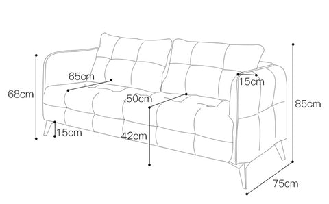 Gioele Faux Leather Square Arm Sofa