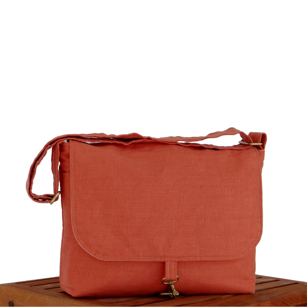 Small Messenger Bag Nectarine Orange Cross-body - 1820 Bag Co.
