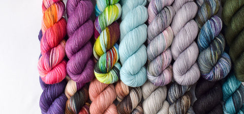 Pile of multicolored Tarte yarn