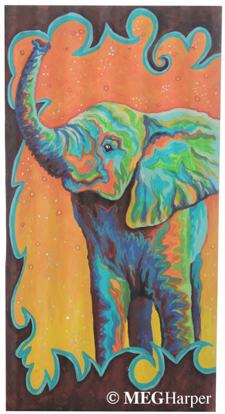 indian elephant acrylic painting