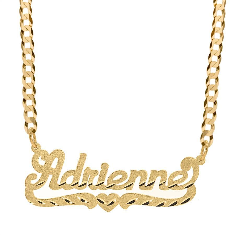 Solid Gold Name Pendant with Diamond Cut "Tammy"