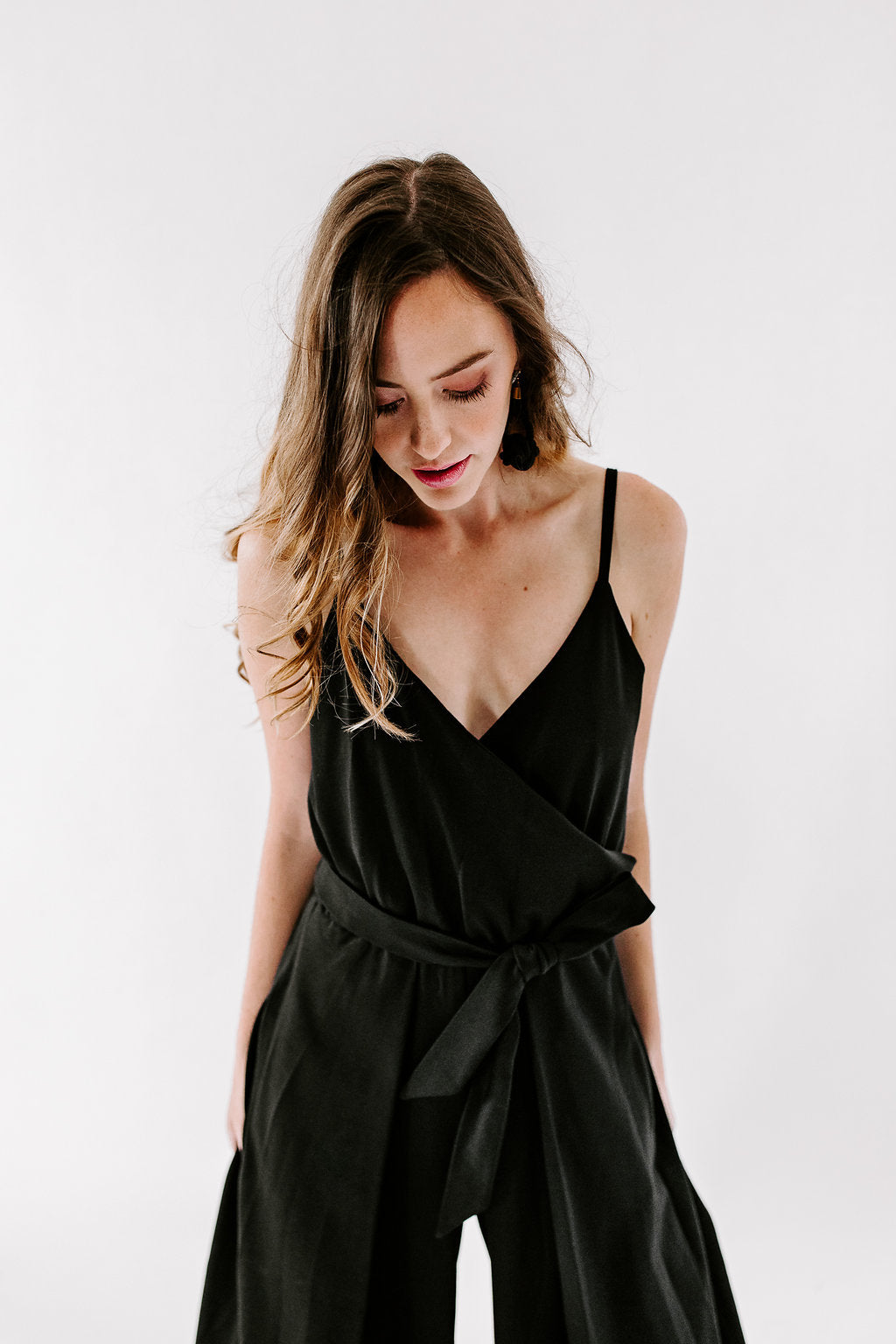 faux wrap jumpsuit