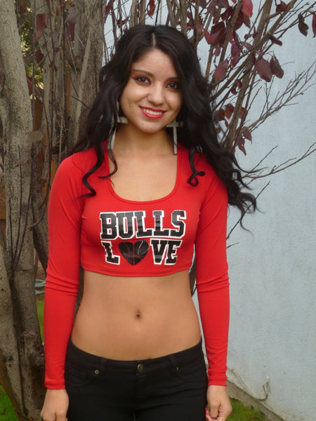 Bulls Love Red Long Sleeve Crop Top – Sirenaz Crop Tops